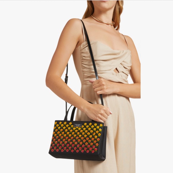 Kate Spade Sam Icon Floral Embellished Nylon Small Tote - Picture 3 of 17